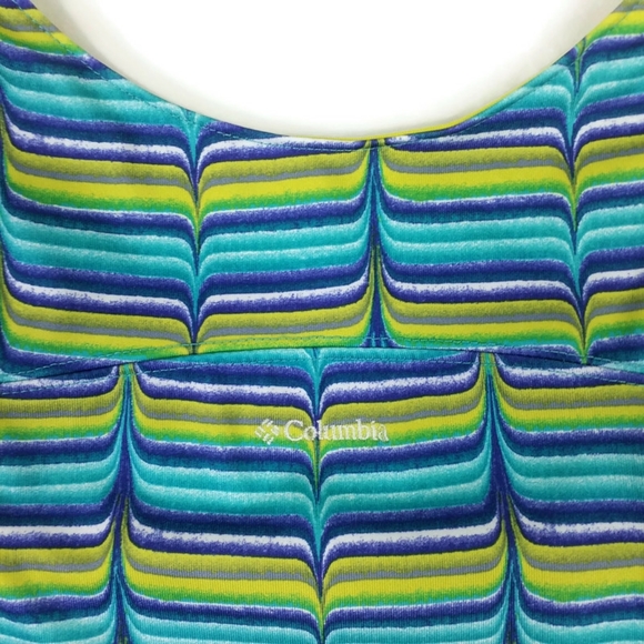 Columbia Omni-Wick Siren Splash II Blue Multi Athletic Outdoor Tank Top - Picture 4 of 8